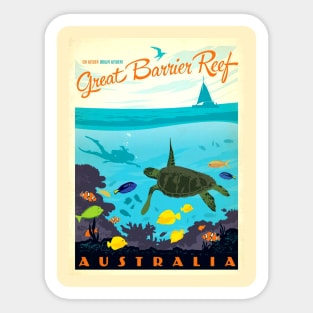 Vintage Travel Poster - Great Barrier Reef Sticker